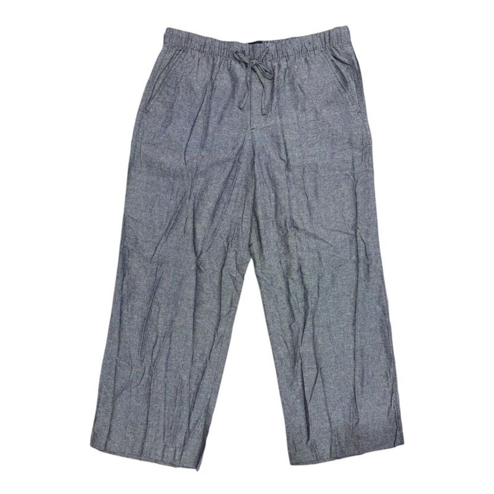 Light Blue - Gap Women's Lightweight Relaxed Fit Wide Leg Linen Blend Pull-On Pa